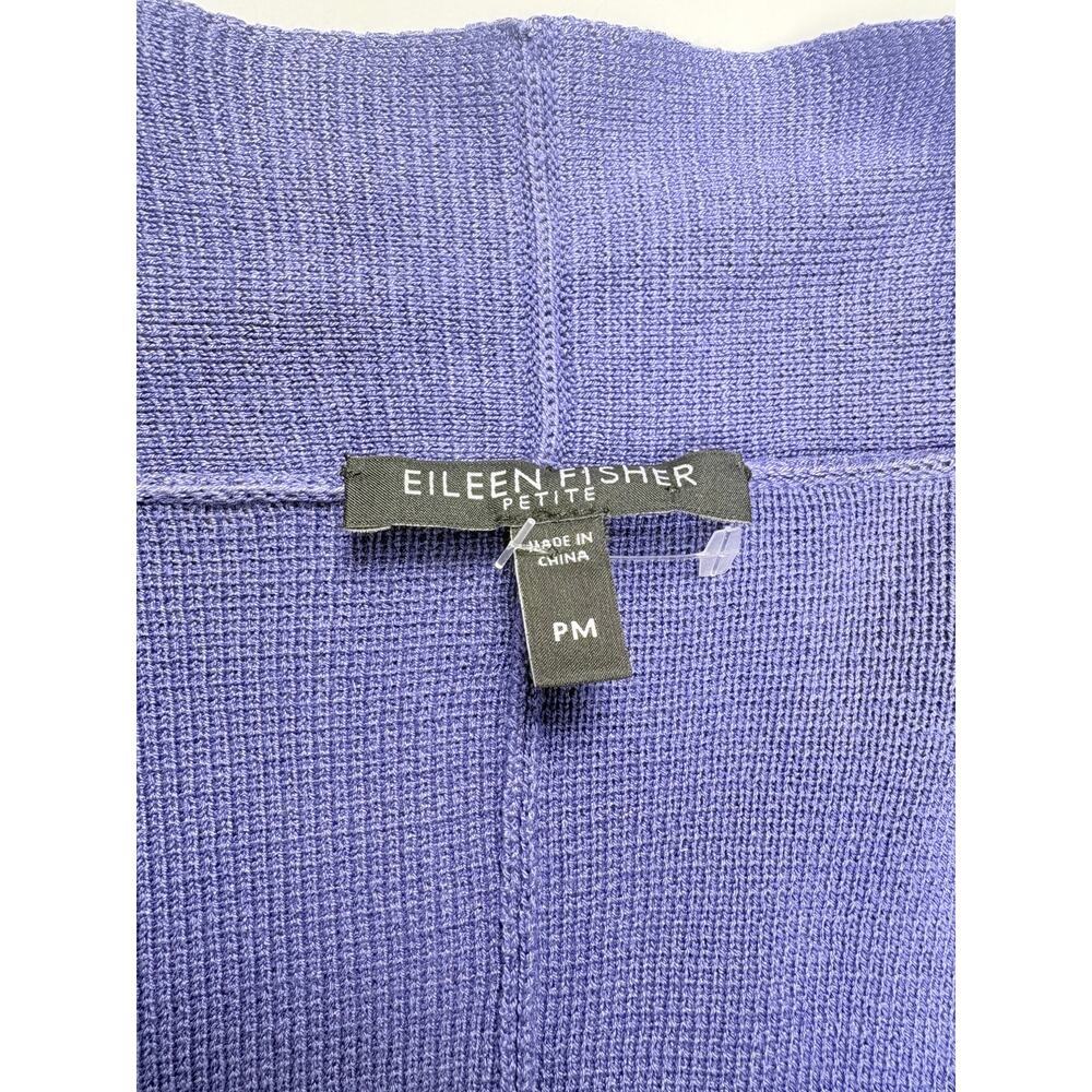 Eileen Fisher Silk Blend Cardigan Purple Front Drape Lightweight Jacket Petite M - Picture 3 of 13